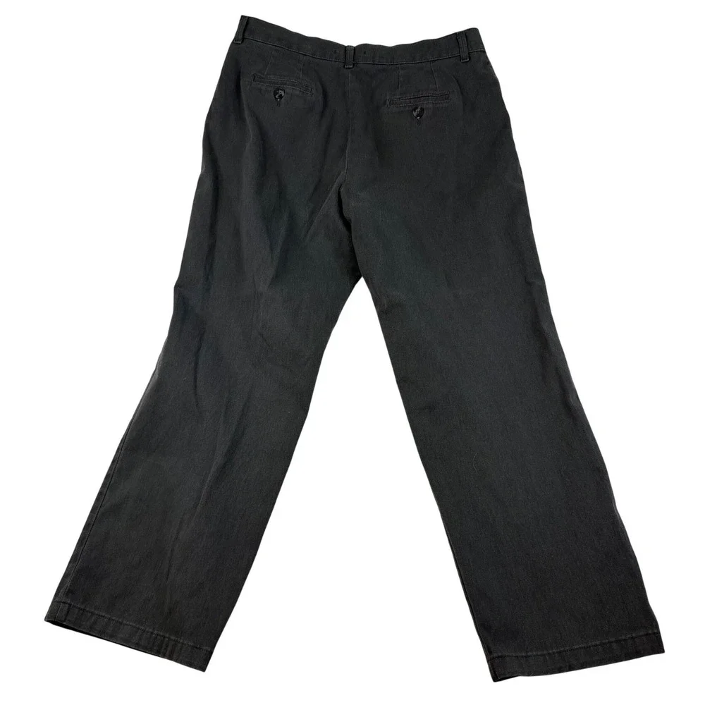 Lee Relaxed Straight Leg Gray Pants Womens 16 Medium 4951002 Charcoal Stretch